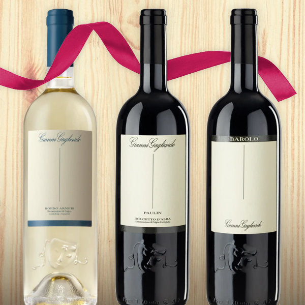 Poderi Gianni Gagliardo - 3 flessen  - Houten Geschenkkistje